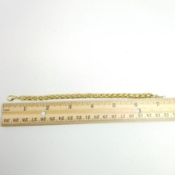Vintage Gold Tone Chain Bracelet, 7 Inches Long, Unsigned, Stacking Minimal - Picture 4 of 8